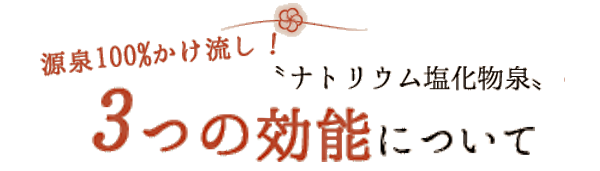 源泉100%かけ流し！ナトリウム塩化物泉 3つの効能について